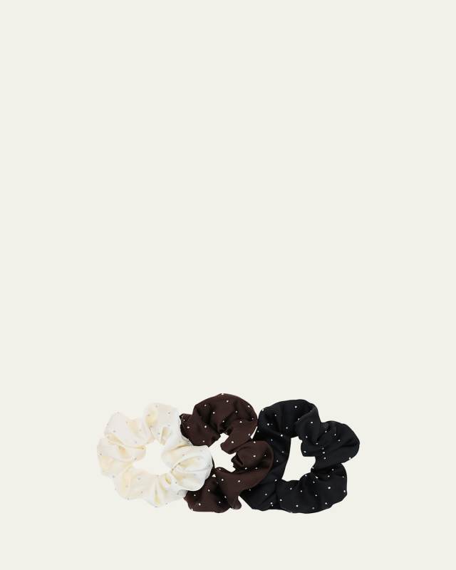 Marin Embellished Scrunchies, Set of 3